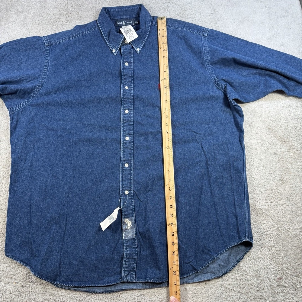 Polo Ralph Lauren Shirt Mens 2XL Blue Denim Blaire Long Sleeve Button Down Pony - Picture 7 of 9